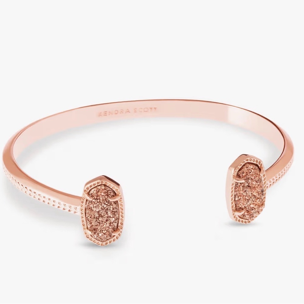 Like new! Kendra Scott Elton Rose Gold Cuff Bracelet in Rose Gold Drusy